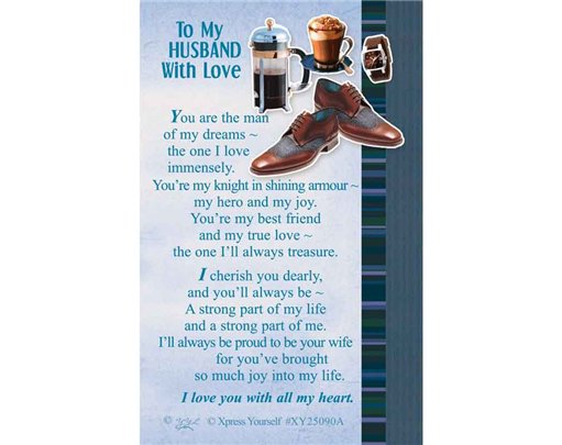 C25 TO MY HUSBAND WITH LOVE KEEPSAKE CARD 6S