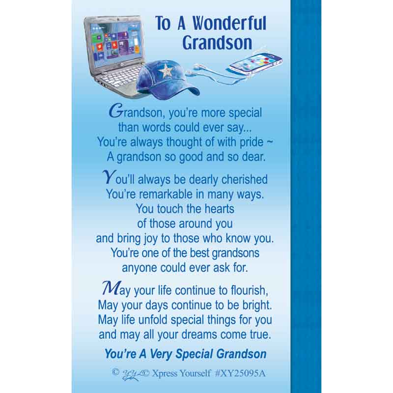 C25 TO A WONDERFUL GRANDSON KEEPSAKE CARD 6S