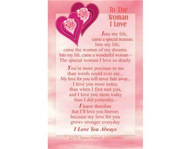 C25 TO THE WOMAN I LOVE KEEPSAKE CARD 6S