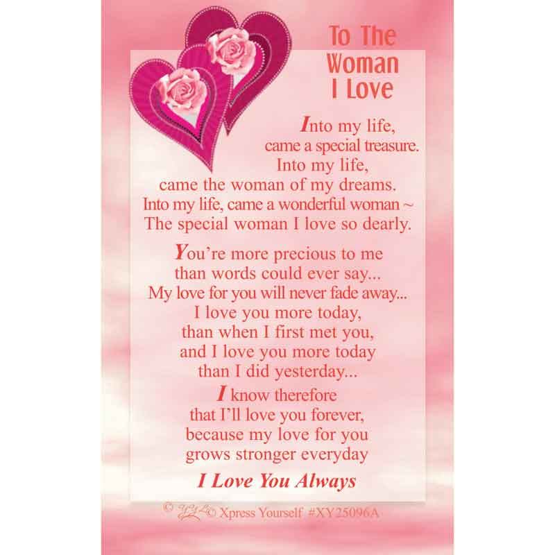 C25 TO THE WOMAN I LOVE KEEPSAKE CARD 6S