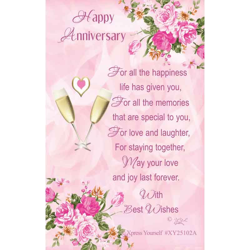 C25 HAPPY ANNIVERSARY KEEPSAKE CARD 6S