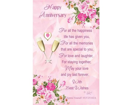 C25 HAPPY ANNIVERSARY KEEPSAKE CARD 6S