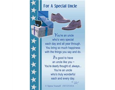 C25 FOR A SPECIAL UNCLE KEEPSAKE CARD 6S