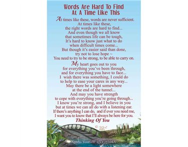 C25 WORDS ARE HARD TO FIND AT A TIME LIKE THIS KEEPSAKE CARD 6S