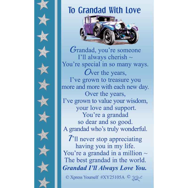 C25 TO GRANDAD WITH LOVE KEEPSAKE CARD 6S