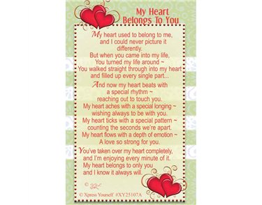 C25 MY HEART BELONGS TO YOU KEEPSAKE CARD 6S