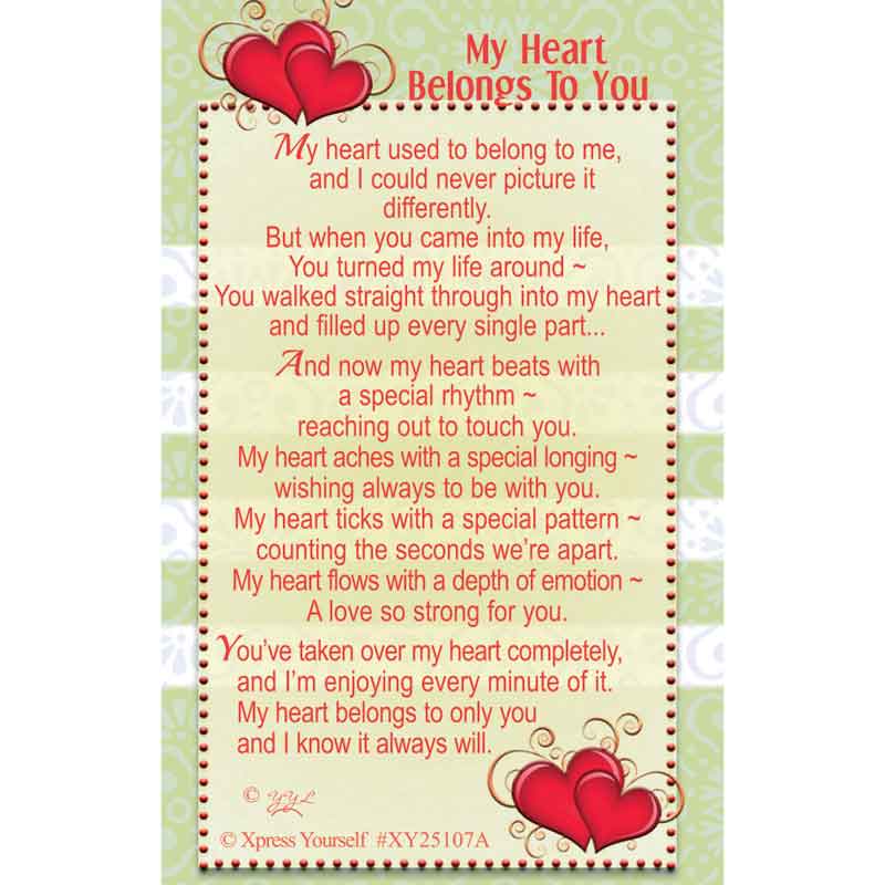 C25 MY HEART BELONGS TO YOU KEEPSAKE CARD 6S