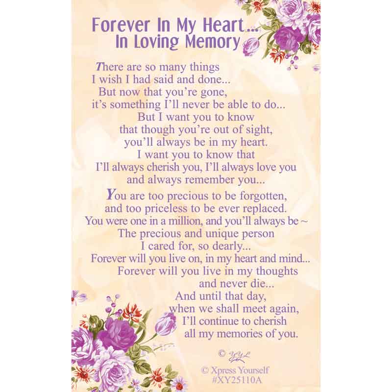 C25 IN LOVING MEMORY HUSBAND KEEPSAKE CARD 6S