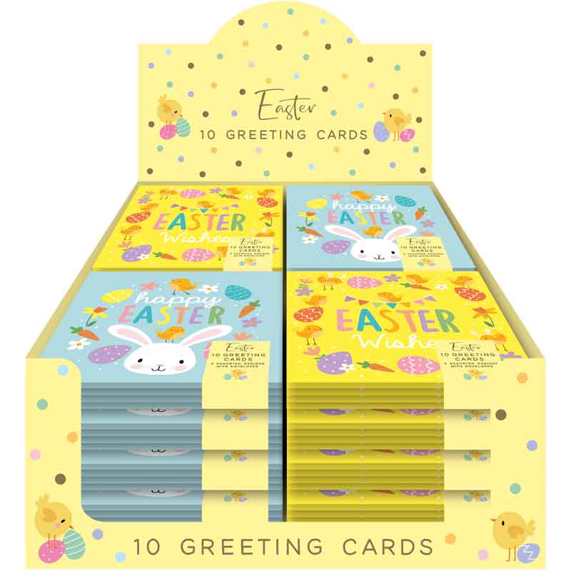 10PK CUTE EASTER CHARACTERS CARDS