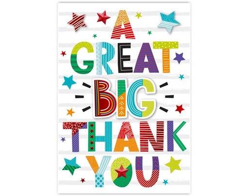 C50 TRADITIONAL THANK YOU HANDMADE CARD 6S