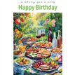 C50 BBQ FOOD ON A TABLE BIRTHDAY CARD 6S