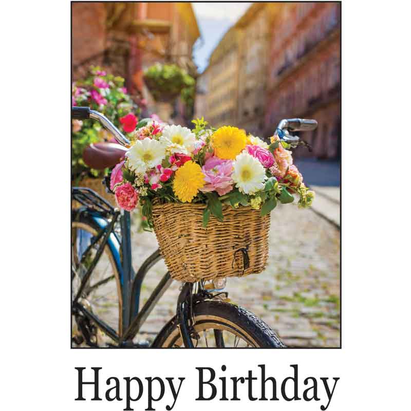 C50 BICYCLE OF FLOWERS BIRTHDAY CARD 6S