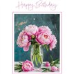 C50 PEONIES IN A VASE BIRTHDAY CARD 6S