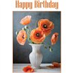 C50 POPPIES IN A VASE BIRTHDAY CARD 6S