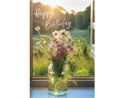 C50 WILDFLOWER VASE BIRTHDAY CARD 6S