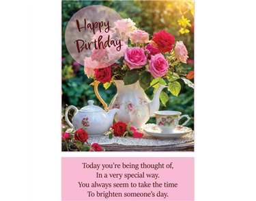 C50 ROSES & TEA BIRTHDAY CARD 6S