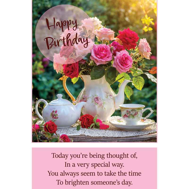 C50 ROSES & TEA BIRTHDAY CARD 6S