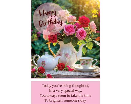 C50 ROSES & TEA BIRTHDAY CARD 6S