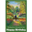 C50 MAN SAT ON A BENCH IN A PARK BIRTHDAY CARD 6S