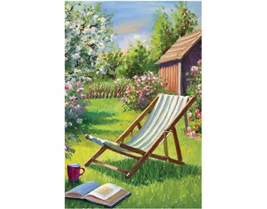 C50 DECK CHAIR IN A GARDEN BLANK CARD 6S