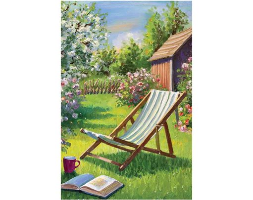 C50 DECK CHAIR IN A GARDEN BLANK CARD 6S