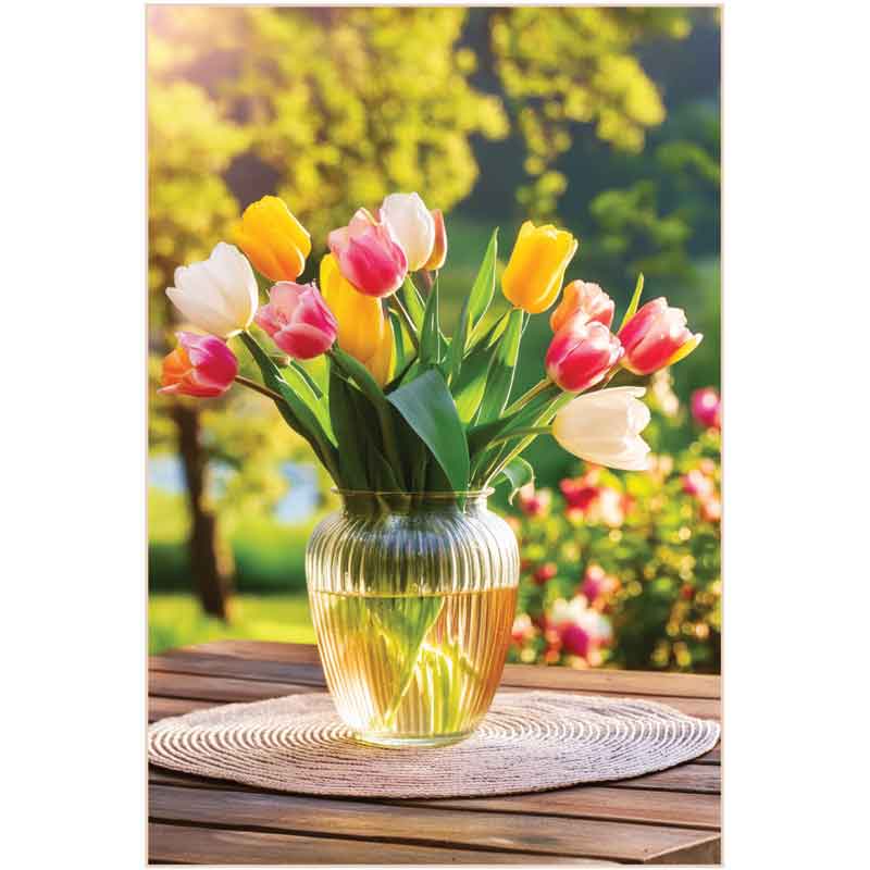 C50 VASE OF TULIPS BLANK CARD 6S