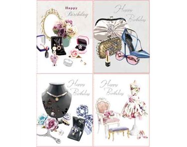 C50 3D FEMALE MODERN BIRTHDAY HANDMADE CARD 6S
