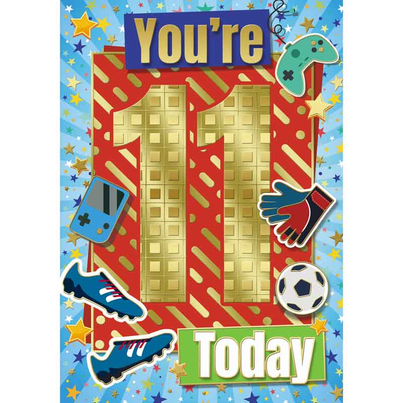 C50 JUVENILLE BOY 11TH BIRTHDAY SILVERLINE 12S
