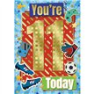C50 JUVENILLE BOY 11TH BIRTHDAY SILVERLINE 12S