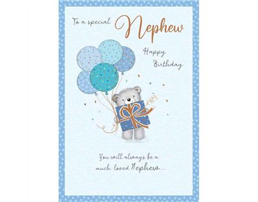C75 NEPHEW BIRTHDAY BALLOONS BEAR DELIGHT 6S