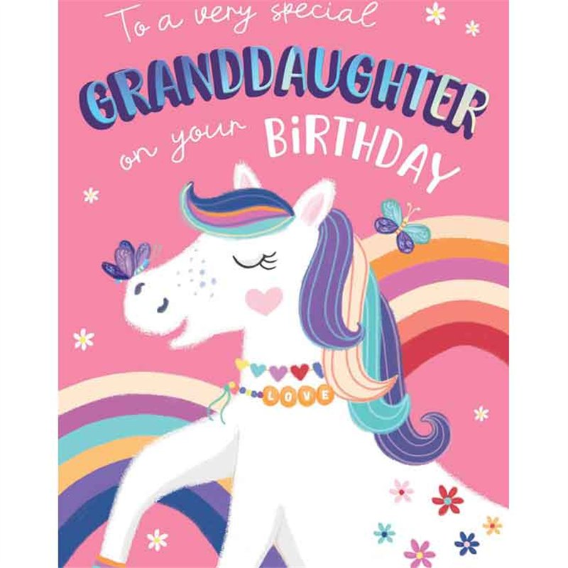 C50 GRANDDAUGHTER BIRTHDAY RAINBOW PONY HAPPY PLANET 6S