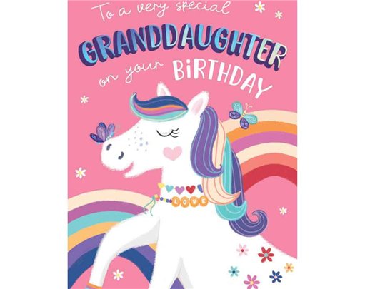 C50 GRANDDAUGHTER BIRTHDAY RAINBOW PONY HAPPY PLANET 6S