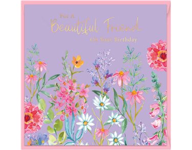 15cm AURORA BEAUTIFUL FRIEND SINGLE GREETING CARD 12S