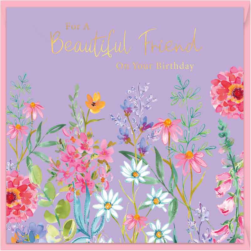 15cm AURORA BEAUTIFUL FRIEND SINGLE GREETING CARD 12S
