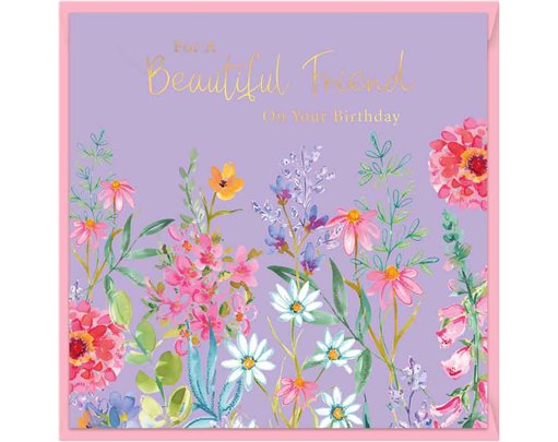 15cm AURORA BEAUTIFUL FRIEND SINGLE GREETING CARD 12S