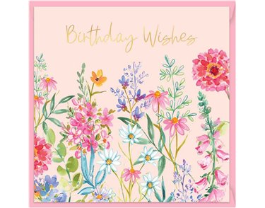 15cm AURORA BIRTHDAY WISHES SINGLE GREETING CARD 12S