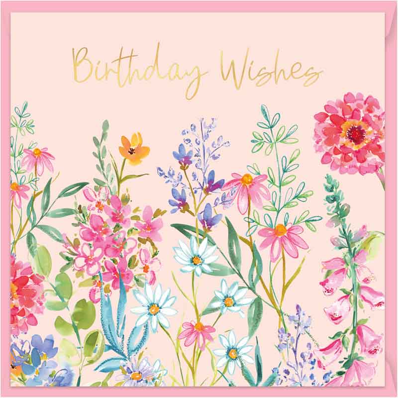 15cm AURORA BIRTHDAY WISHES SINGLE GREETING CARD 12S