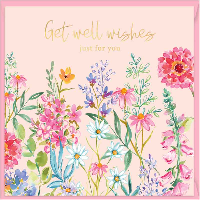 15cm AURORA GET WELL WISHES SINGLE GREETING CARD 12S