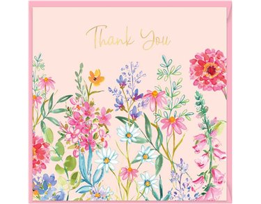 15cm AURORA THANK YOU SINGLE GREETING CARD 12S