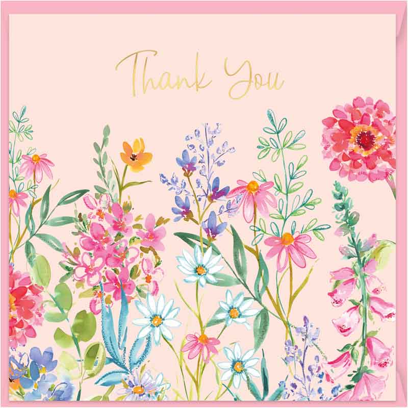 15cm AURORA THANK YOU SINGLE GREETING CARD 12S