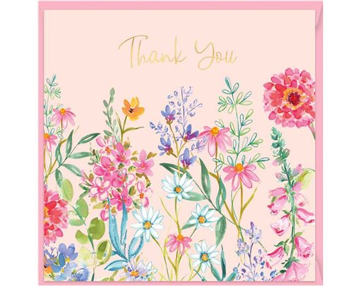 15cm AURORA THANK YOU SINGLE GREETING CARD 12S