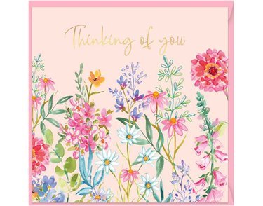 15cm AURORA THINKING OF YOU SINGLE GREETING CARD 12S