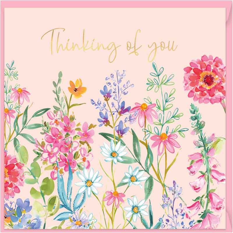 15cm AURORA THINKING OF YOU SINGLE GREETING CARD 12S