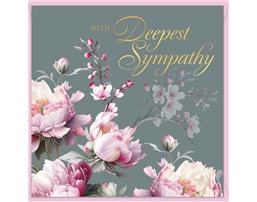 15cm HARMONY DEEPEST SYMPATHY SINGLE GREETING CARD 12S