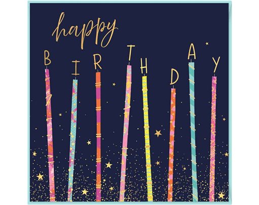 15cm CANDLES HAPPY BIRTHDAY SINGLE CARD 12S