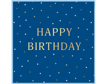15cm HAPPY BIRTHDAY BLUE SINGLE CARD 12S
