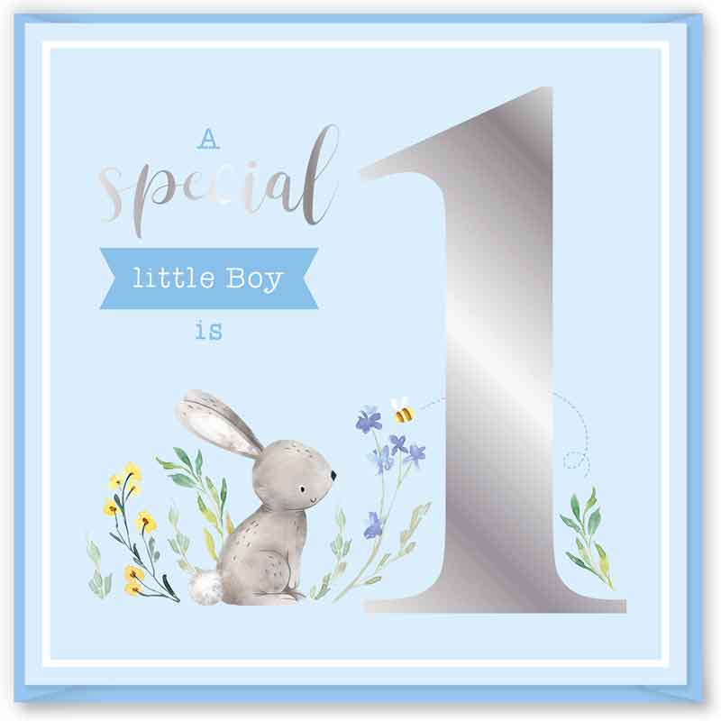 15cm AGE 1 BLUE BIRTHDAY CARD 12S