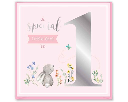 15cm AGE 1 PINK BIRTHDAY CARD 12S