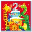 15cm AGE 2 ANIMAL BIRTHDAY CARD 12S