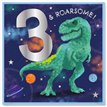 15cm AGE 3 BLUE BIRTHDAY CARD 12S